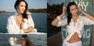 香港星二代鍾麗緹大女兒曬泳裝照,身材豐滿又火辣,整體顏值不及媽媽高