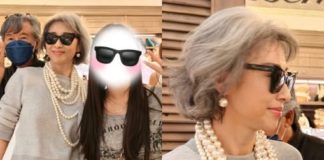 79歲林子祥和老婆上海購物,葉蒨文打扮貴氣,脖子上掛著幾串珍珠