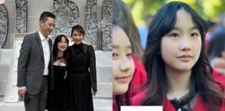 袁彩雲女兒小學畢業,全家到校觀禮丈夫罕露臉,13歲女兒像母親